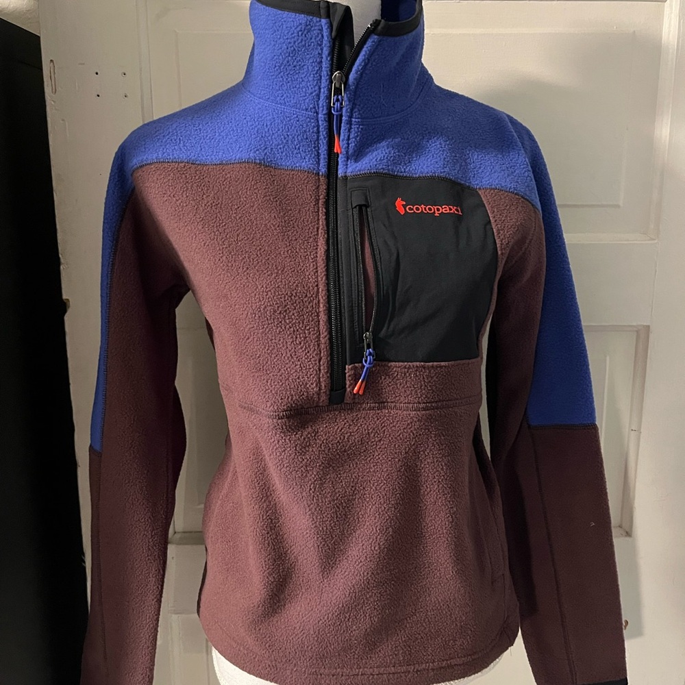 Cotopaxi Abrazo Half-Zip Fleece Jacket. Women’s XS Blue Violet & Black Iris NWT